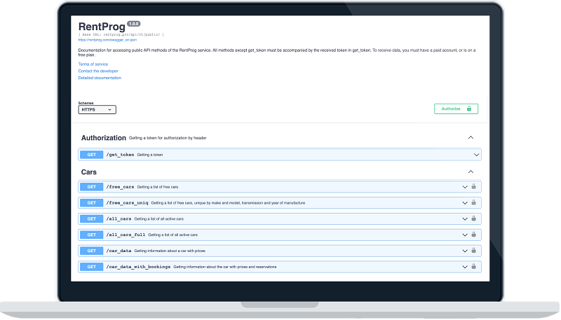 API in the RentProg system